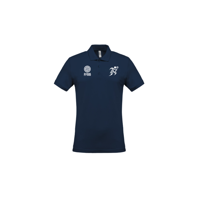 Polo Bleu marine Patronage Laïque Basket (2 logos)