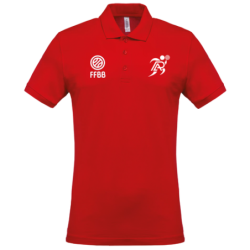 Polo Rouge Patronage Laïque Basket (2 logos)