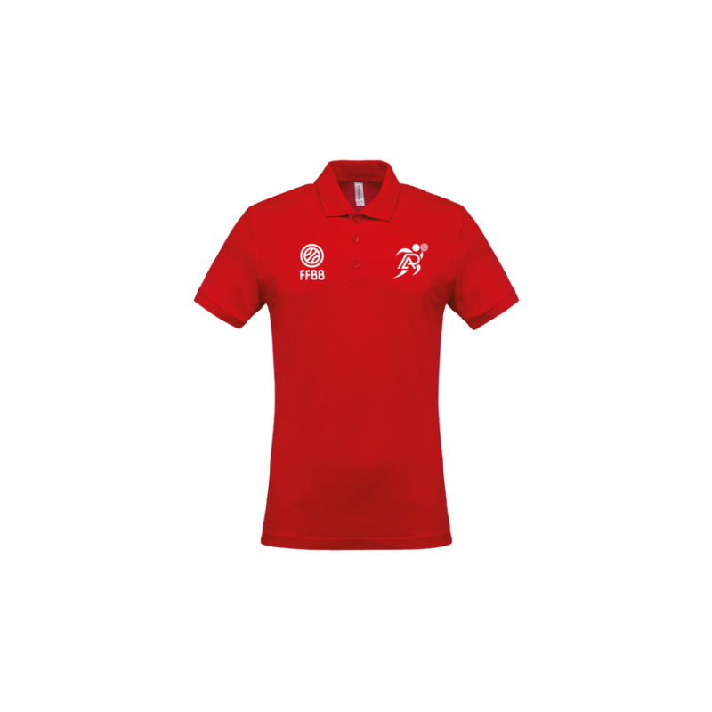 Polo Rouge Patronage Laïque Basket (2 logos)