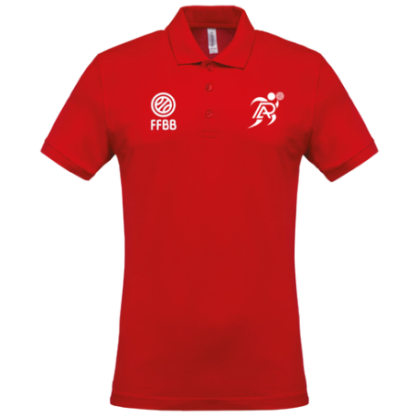 Polo Rouge Patronage Laïque Basket (2 logos)