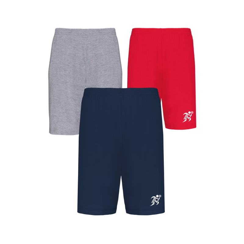 Short coton Marine/Gris/Rouge Patronage Laïque Basket