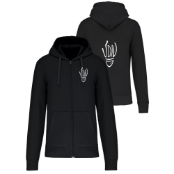 Sweat à capuche zippé Noir VDN