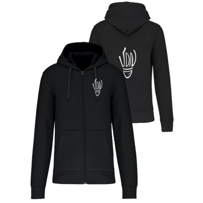 Sweat à capuche zippé Noir VDN (2 logos)