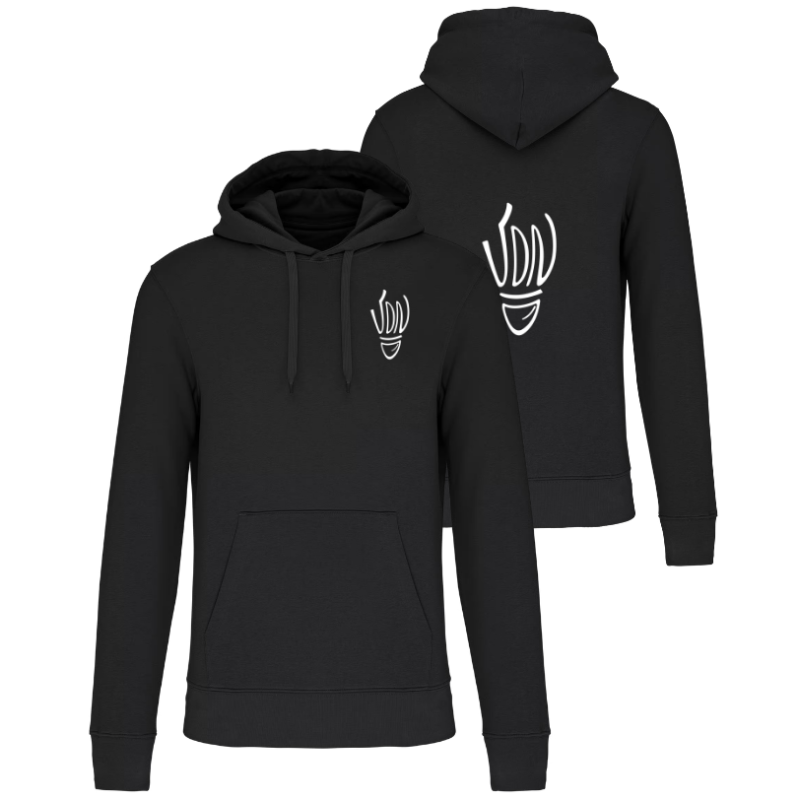 Sweat à capuche Noir VDN (2 logos)