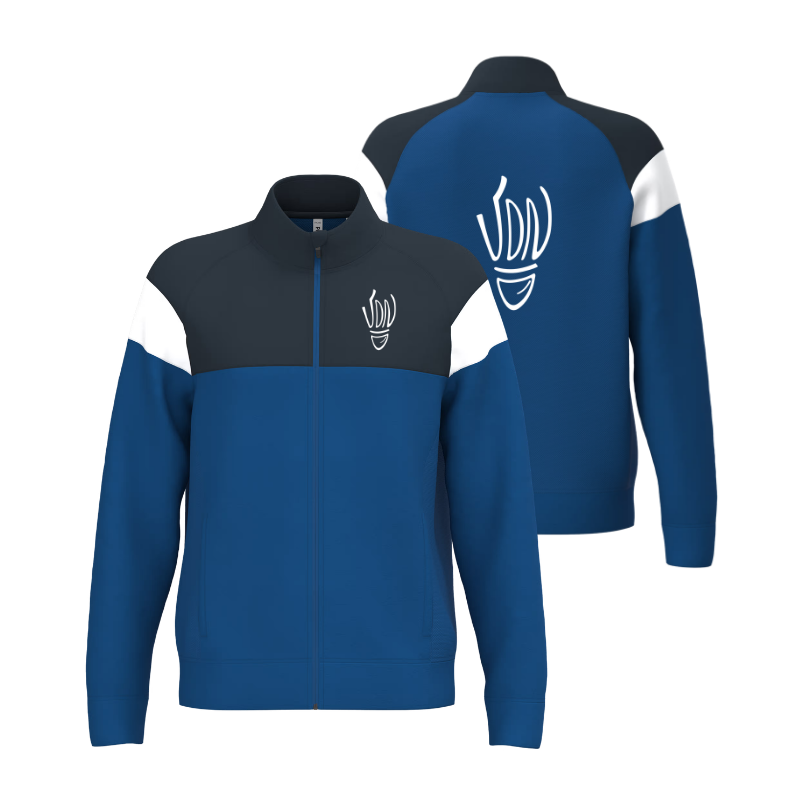 Veste de survêtement zippée polyester Bleu/Marine VDN (2 logos)