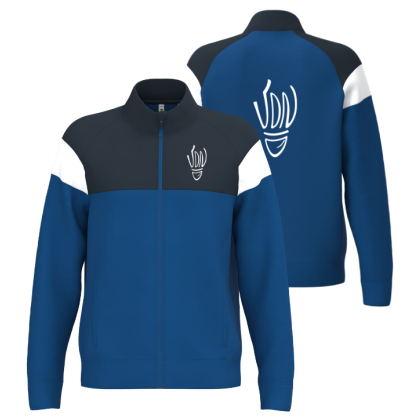 Veste de survêtement zippée polyester Bleu/Marine VDN (2 logos)