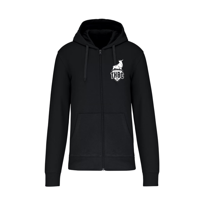 Sweat zippé coton Ecoresponsable noir Adulte - THBC