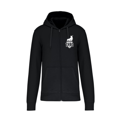 Sweat zippé coton Ecoresponsable noir Adulte - THBC