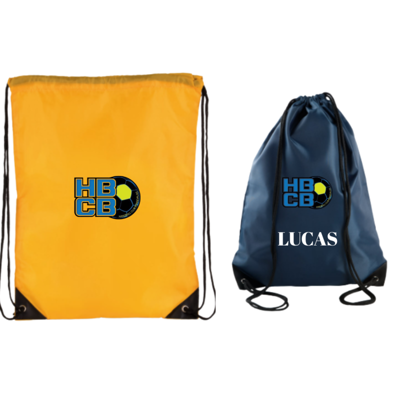 Sac à dos avec cordelettes Bleu ou Jaune Handball Club Bonnevalais