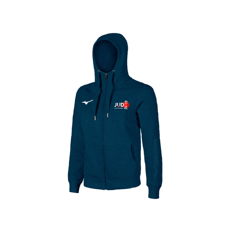 Sweat à capuche zippé Mizuno Bleu marine Judo Club de Pontvallain