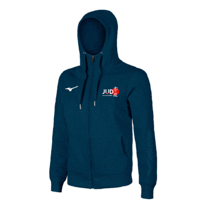 Sweat à capuche zippé Mizuno Bleu marine Judo Club de Pontvallain