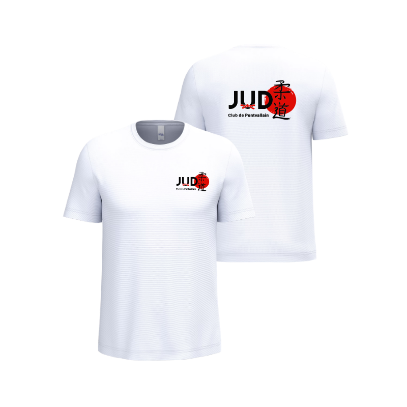 Maillot Blanc Judo Club de Pontvallain (2 logos)