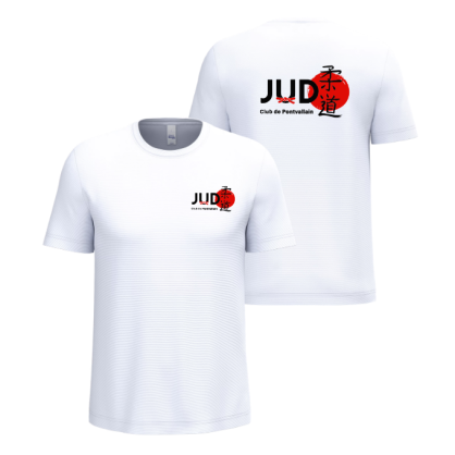 Maillot Blanc Judo Club de Pontvallain (2 logos)