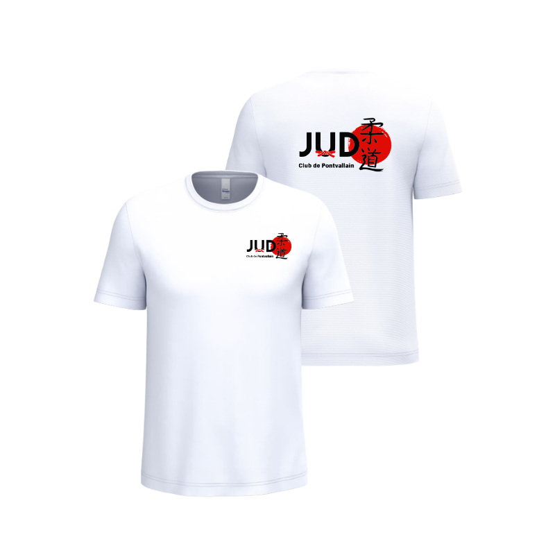 T-shirt Blanc Judo Club de Pontvallain (2 logos)