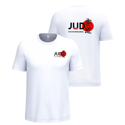 T-shirt Blanc Judo Club de Pontvallain (2 logos)