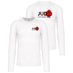 Maillot manches longues Blanc Judo Club de Pontvallain (2 logos)