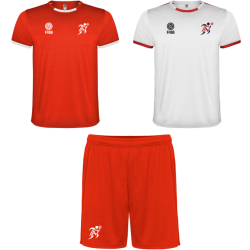 Pack entraînement 2 maillots + 1 short Rouge/Blanc Patronage Laïque Basket