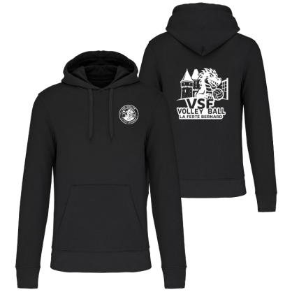 Sweat à capuche Noir VSF Volley-ball (2 logos)