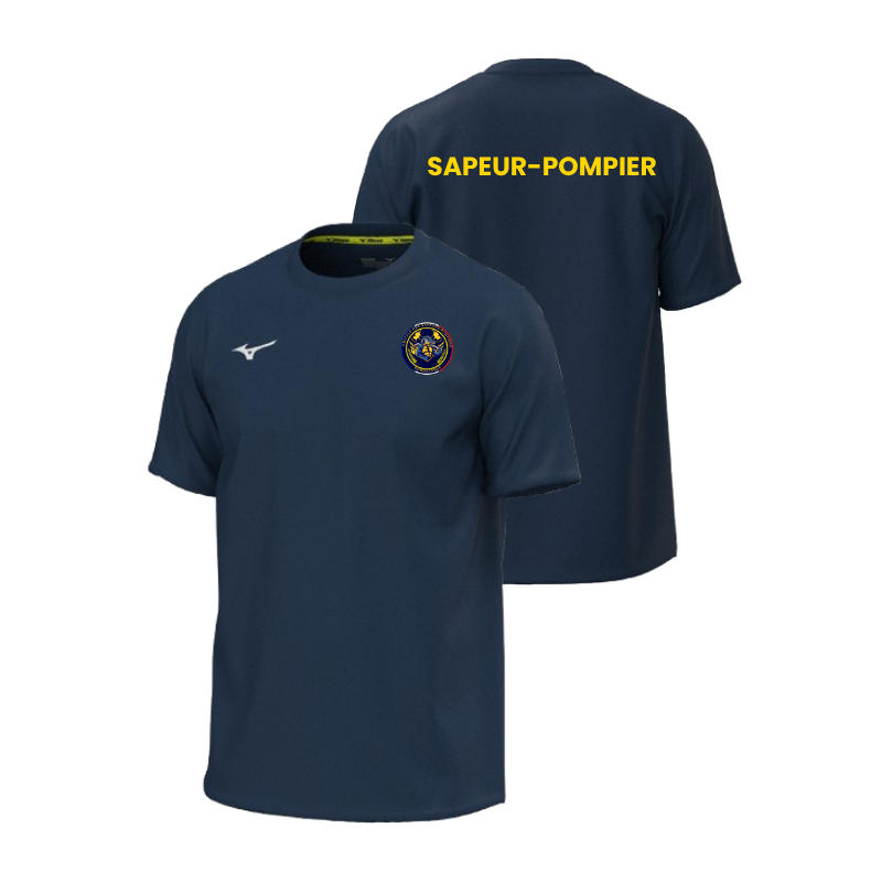 Maillot Mizuno Bleu marine Sapeurs Pompiers Bonnétable (2 logos)