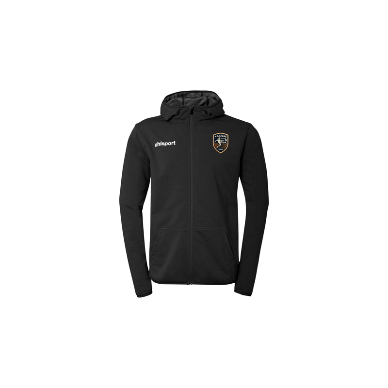 Veste zip capuche coton Noir/Orange Uhlsport - AC AIGNE