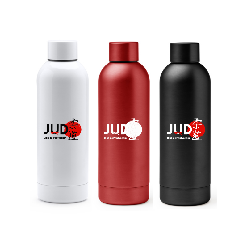 Bouteille thermique Blanc/Rouge/Noir Judo Club de Pontvallain