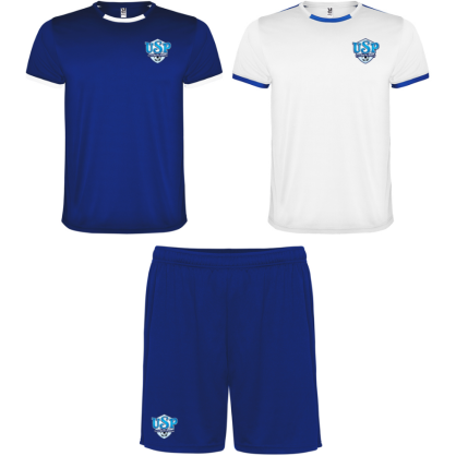 Pack entraînement 2 maillots + 1 short Bleu/Blanc US Pontoise St Denis Les Ponts
