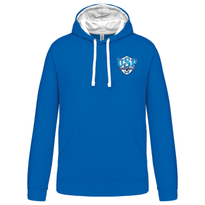 Sweat à capuche bicolore Bleu/Blanc US Pontoise St Denis Les Ponts