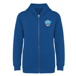 Sweat à capuche zippé Bleu US Pontoise St Denis Les Ponts