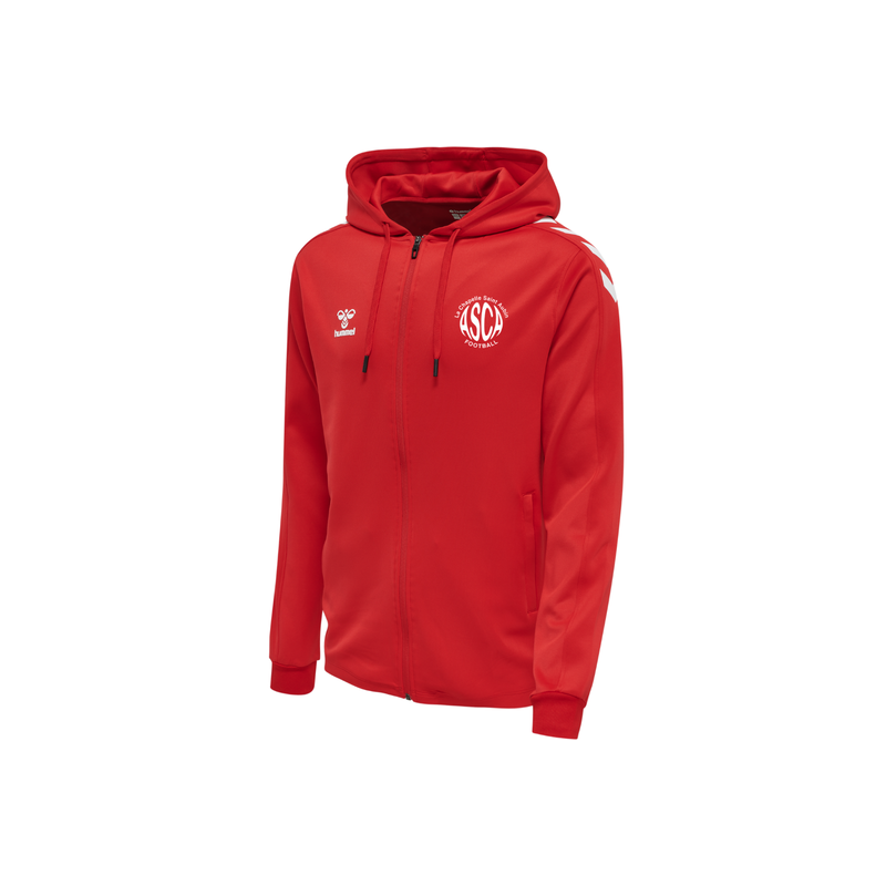 Sweat à capuche zippé Hummel Rouge ASCA Football