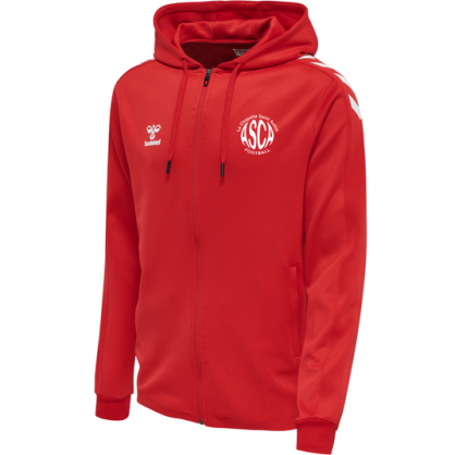 Sweat à capuche zippé Hummel Rouge ASCA Football