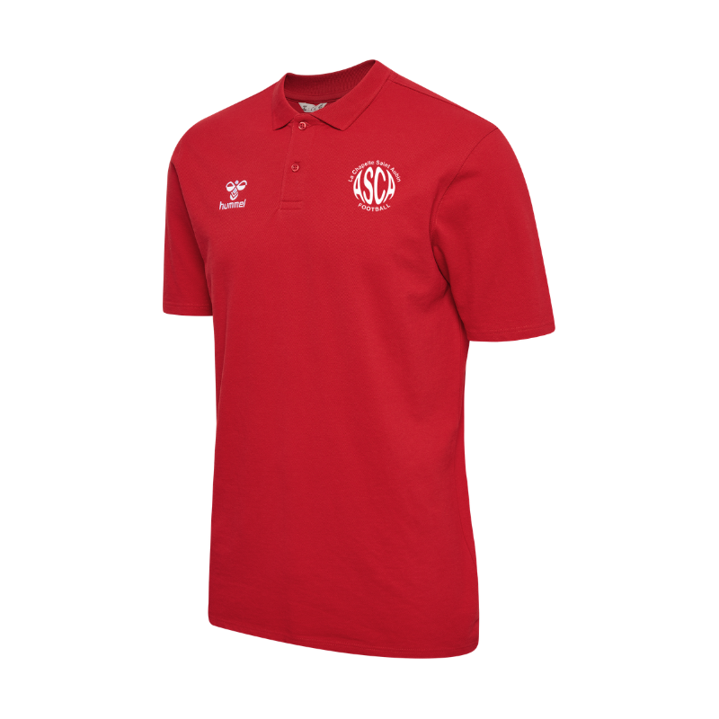 Polo coton Hummel Rouge ASCA Football