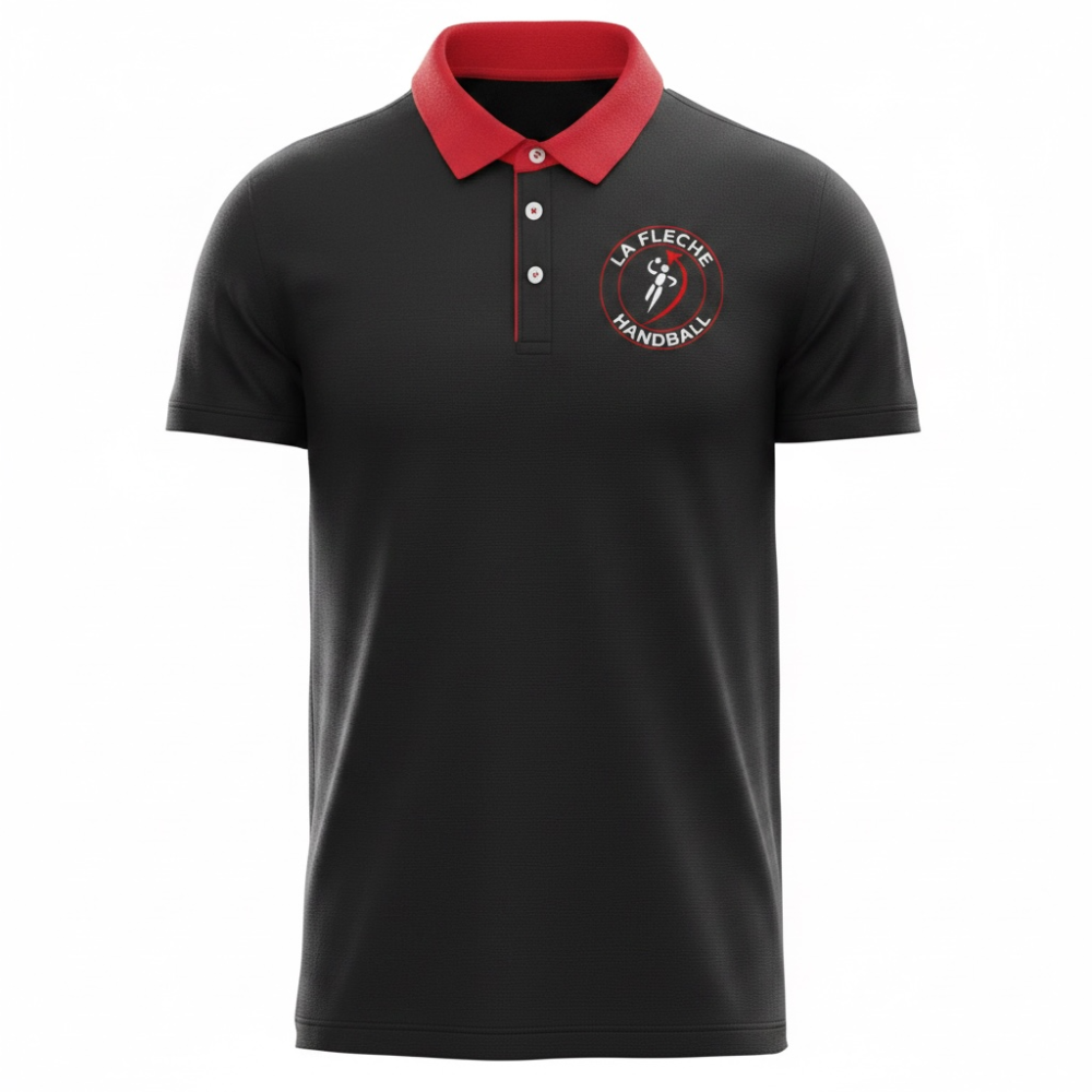 Polo Noir/Rouge La Flèche Handball