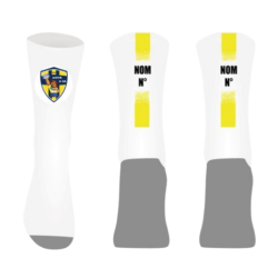 Chaussettes personnalisées Logo Azur & Or + Nom + Numéro