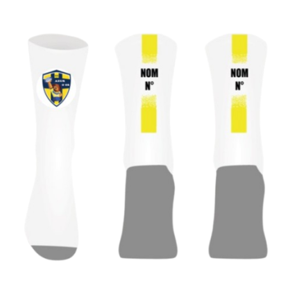 Chaussettes personnalisées Logo Azur & Or + Nom + Numéro