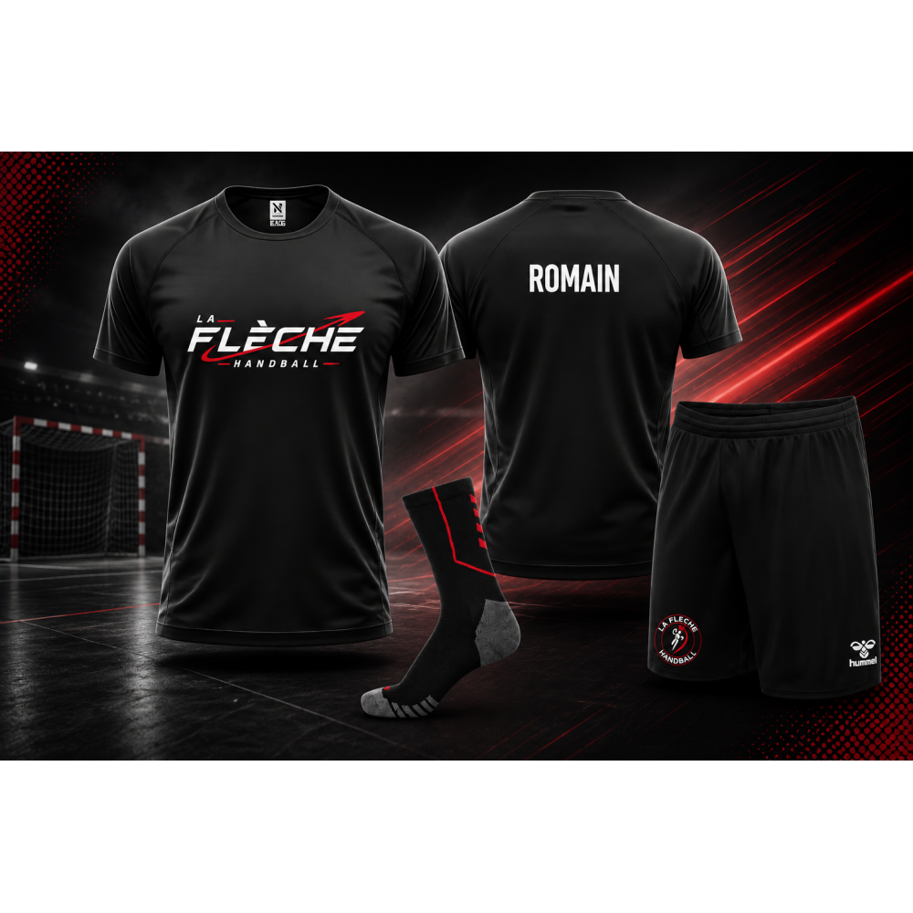 Pack maillot respirant - short hummel - chaussettes hummel La Flèche Handball (coupe homme)