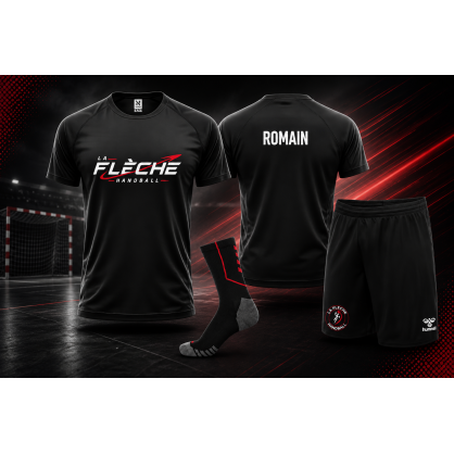 Pack maillot respirant - short hummel - chaussettes hummel La Flèche Handball (coupe homme)