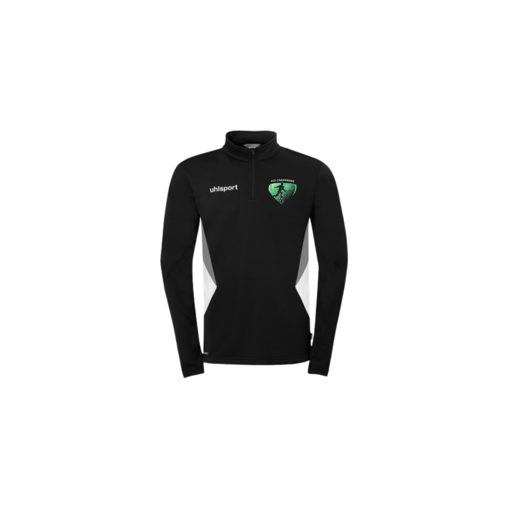 Veste 1/4 zip Uhlsport Noir FCS Champagné (Flocage Ecusson)