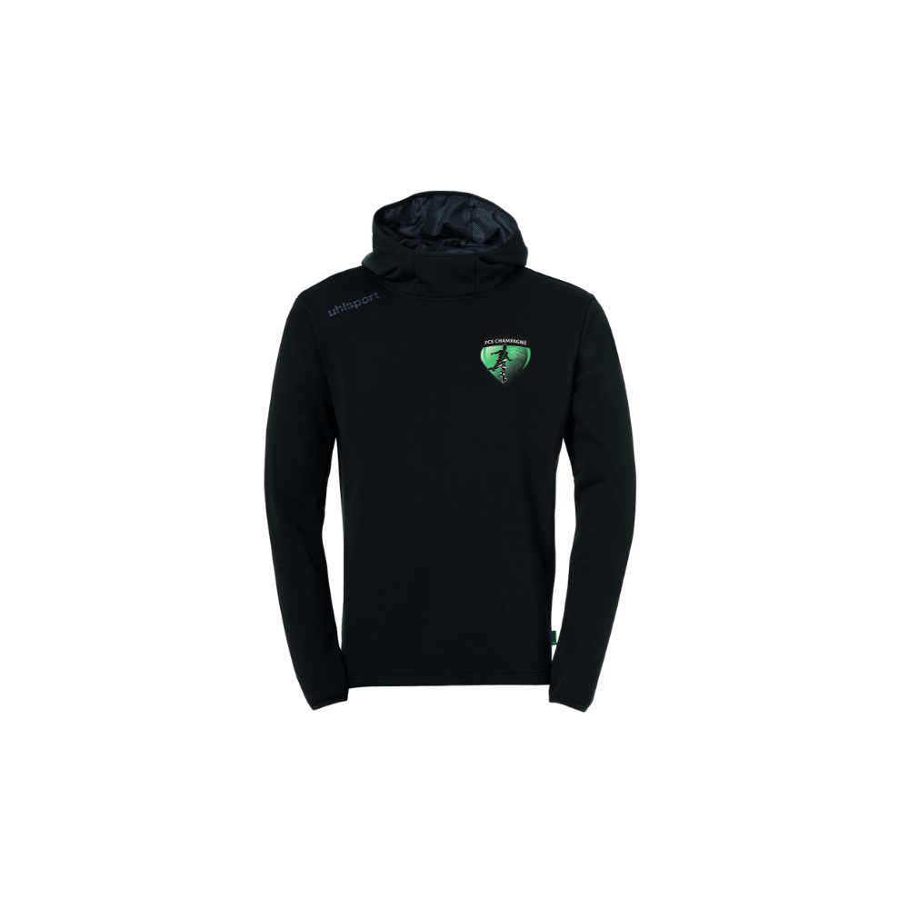Sweat capuche Uhlsport Noir FCS Champagné (Flocage Ecusson)