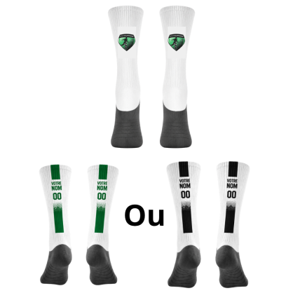 Chaussettes personnalisées Noir ou Vert FCS Champagné