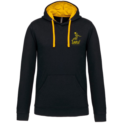 Sweat capuche Noir/Jaune Sablé HB