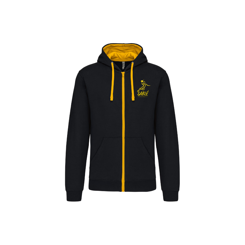 Veste à capuche Noir/Jaune Sablé HB