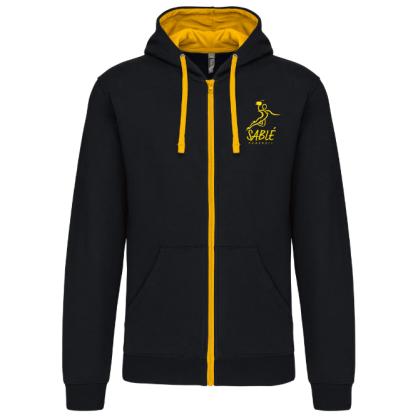 Veste à capuche Noir/Jaune Sablé HB