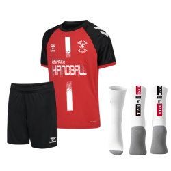 Pack Enfant Maillot Hummel Rouge + Short Hummel Noir + Chaussettes personnalisées Amicale Laïque Cancale